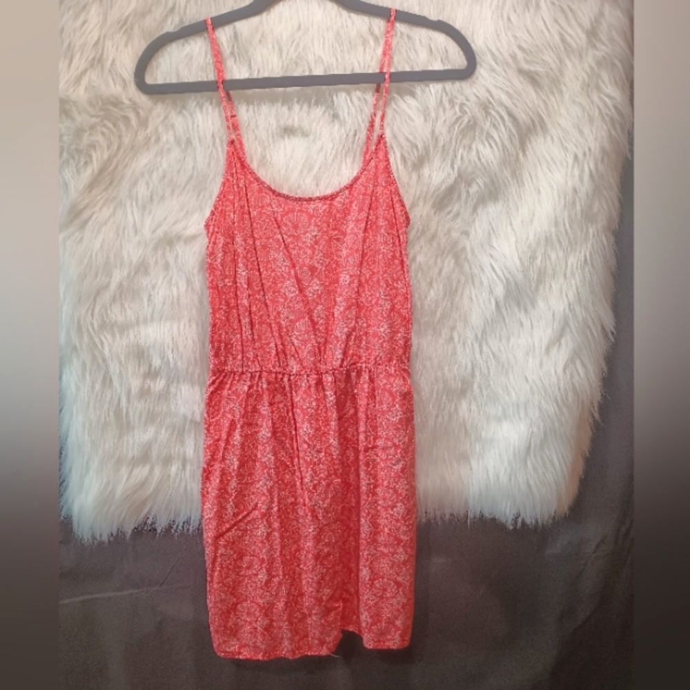 Old Navy Pink and White Spaghetti Strap Dress Size M